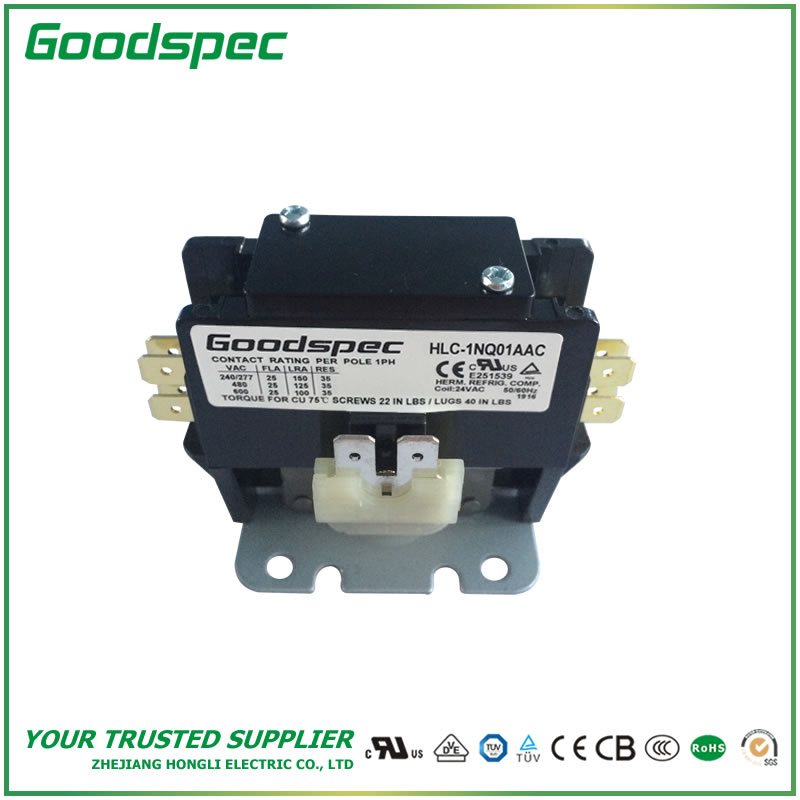 HLC-1NQ01AAC(1P/25A/24VAC) Definite Purpose Contactor