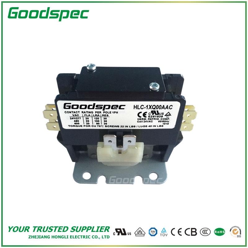 HLC-1XQ00AAC-001 HLC-1XQ00AAC(1P/20A/24VAC) Definite Purpose Contactor