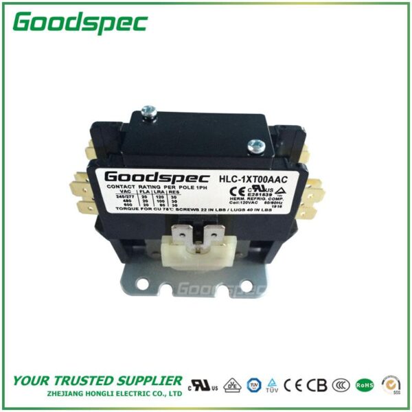 HLC-1XT00AAC(1P/20A/120VAC) Definite Purpose Contactor