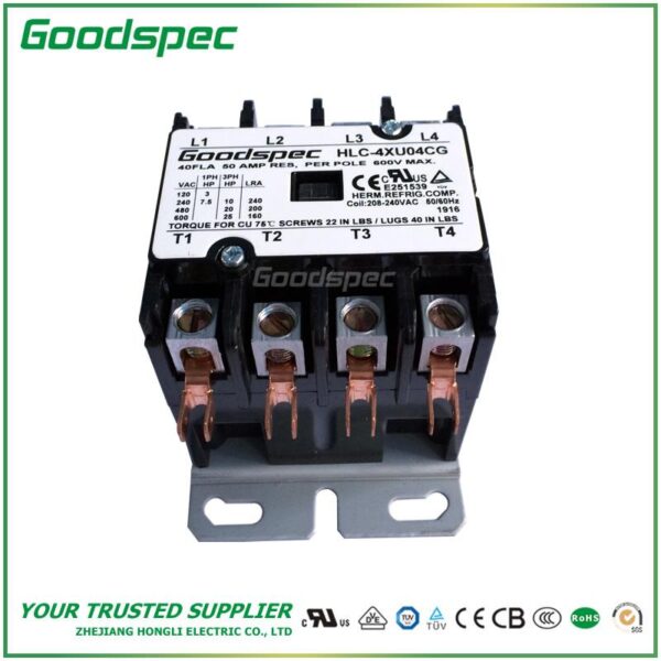 HLC-4XU04CG(4P/40A/208-240V) DEFINITE PURPOSE CONTACTOR