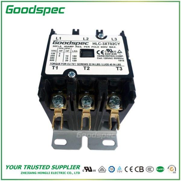GC-3XT02CY(3P/30A/120VAC) Definite Purpose Contactor