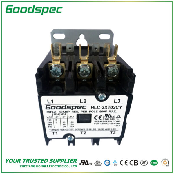 GC-3XT02CY(3P/30A/120VAC) Definite Purpose Contactor