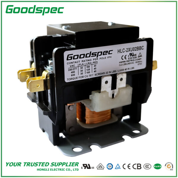 HLC-2XU02BBC(2P/30A/208-240VAC) Definite Purpose Contactor